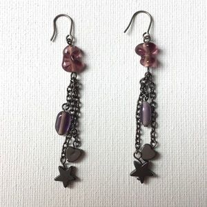Dark Purple Dangle Earrings